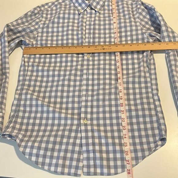 J. Crew Gray and White Check Cotton Button Down Long Sleeve Men’s Shirt Size S - Picture 10 of 13